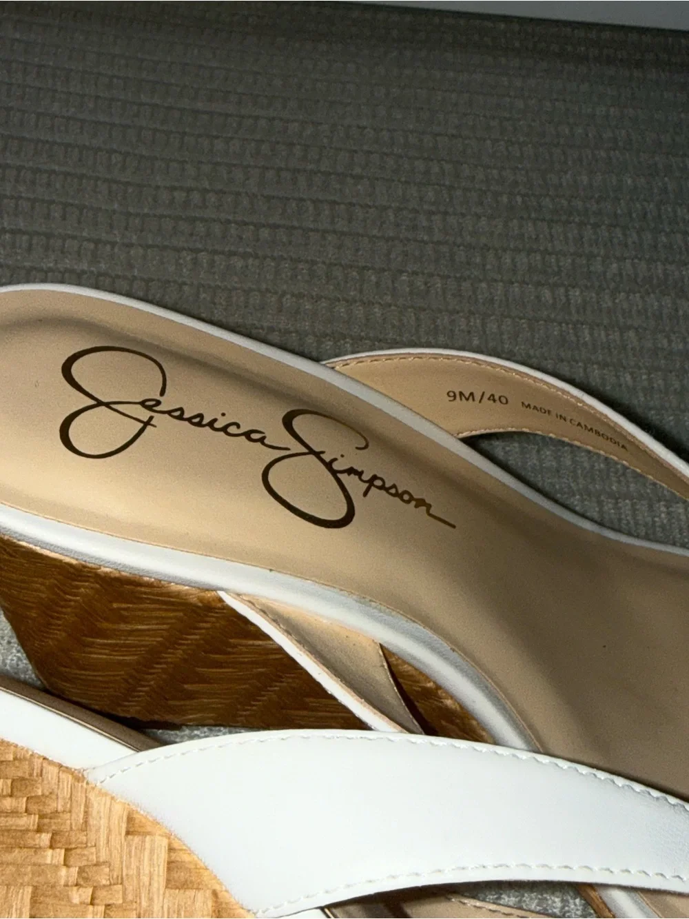 Jessica Simpson White Wedge Thong Sandals